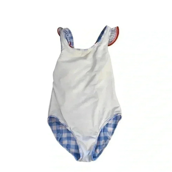 Cat & Jack Wizard of OzDorothy 1 Pc Blue Ruffles Swimming Suit SZ L10/12 - Picture 4 of 8